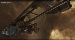 3d advanced_ship_(eve_online) attack_ship_(eve_online) boundless_creation_(eve_online) brown_theme cloud commentary covert_ops_(eve_online) dated_commentary eve_online frigate_(eve_online) glowing highres kaspercohen_(kasper_hansen) military_vehicle minmatar_republic_(eve_online) nebula no_humans official_art outdoors realistic science_fiction sky space spacecraft star_(sky) starry_sky tech_2_ship_(eve_online) vehicle_focus