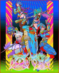 Rule 34 | 1boy, 4girls, android, animal ears, bangboo (zenless zone zero), black hair, black shorts, black thighhighs, blue jacket, braided sidelock, cat boy, cat ears, cat tail, crop top, garter straps, green eyes, green hair, green jacket, gun, high-waist pants, high-waist shorts, holding, holding gun, holding shield, holding weapon, jacket, jane doe (zenless zone zero), long hair, mizu cx, mouse ears, mouse girl, mouse tail, multiple girls, pants, police, police uniform, policeman, policewoman, ponytail, qingyi (zenless zone zero), seth lowell, shield, short hair, shorts, single garter strap, tail, thighhighs, tight clothes, tight pants, twintails, weapon, white hair, zenless zone zero, zhu yuan