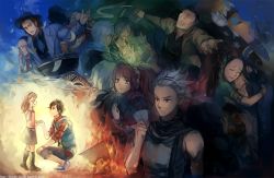 5girls 6+boys aged_down alice_(kyokugen_dasshutsu) black_headwear blue_eyes blue_sky blue_vest brother_and_sister brown_hair clenched_hand closed_eyes everyone faceless faceless_female feesh gas_mask glasses hood hug ichimiya_(kyokugen_dasshutsu) junpei_(kyokugen_dasshutsu) kyokugen_dasshutsu kyokugen_dasshutsu:_9_jikan_9_nin_9_no_tobira long_sleeves mask mother_and_daughter multiple_boys multiple_girls kurashiki_akane musashido_kagechika necktie niels_(kyokugen_dasshutsu) nijisaki_nagisa ninth_man_(kyokugen_dasshutsu) outstretched_hand pink_hair plaid_clothes plaid_shirt santa_(kyokugen_dasshutsu) seven_(kyokugen_dasshutsu) ship shirt siblings sisters skirt sky standing vest watercraft watermark web_address white_hair yashiro_(kyokugen_dasshutsu) yotsuba_(kyokugen_dasshutsu) zero_(kyokugen_dasshutsu)