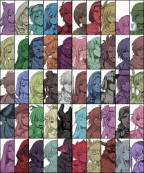 6+boys 6+girls :q absurdres ahoge aisha_(sennen_sensou_aigis) alisa_(sennen_sensou_aigis) animal_ears anna_(sennen_sensou_aigis) anya_(sennen_sensou_aigis) armor ars_(sennen_sensou_aigis) assal_(sennen_sensou_aigis) bashira_(sennen_sensou_aigis) bella_(sennen_sensou_aigis) border carrie_(sennen_sensou_aigis) cat_ears cecily_(sennen_sensou_aigis) celia_(sennen_sensou_aigis) claire_(sennen_sensou_aigis) cloris_(sennen_sensou_aigis) closed_eyes collage crave_(sennen_sensou_aigis) crown daniella_(sennen_sensou_aigis) dark_knight_(sennen_sensou_aigis) dolca_(sennen_sensou_aigis) dorothy_(sennen_sensou_aigis) erett_(sennen_sensou_aigis) everyone fairy flower full_armor funes_(sennen_sensou_aigis) glasses glowing hair_bun hair_flower hair_ornament hair_over_eyes hair_ribbon hairclip happy hat hien_(sennen_sensou_aigis) highres hina_(sennen_sensou_aigis) iiris_(sennen_sensou_aigis) jerome_(sennen_sensou_aigis) kaguya_(sennen_sensou_aigis) katie_(sennen_sensou_aigis) kyuteri_(sennen_sensou_aigis) long_hair looking_at_viewer mask mask_on_head matanonki maurette_(sennen_sensou_aigis) memento_(sennen_sensou_aigis) mikoto_(sennen_sensou_aigis) mini_crown momo_(sennen_sensou_aigis) monocle multiple_boys multiple_girls nanaly_(sennen_sensou_aigis) phyllis_(sennen_sensou_aigis) pointer pointy_ears prince_(sennen_sensou_aigis) ribbon rice_hat rita_(sennen_sensou_aigis) roberto_(sennen_sensou_aigis) roy_(sennen_sensou_aigis) sanosuke_(sennen_sensou_aigis) sennen_sensou_aigis shaded_face sherry_(sennen_sensou_aigis) short_hair simple_background single_hair_bun smile soma_(sennen_sensou_aigis) spica_(sennen_sensou_aigis) spot_color stella_(sennen_sensou_aigis) sybilla themis_(sennen_sensou_aigis) tongue tongue_out top_hat valerie_(sennen_sensou_aigis) vincent_(sennen_sensou_aigis) white_background wilfred_(sennen_sensou_aigis) yojirou_(sennen_sensou_aigis) zola_(sennen_sensou_aigis)