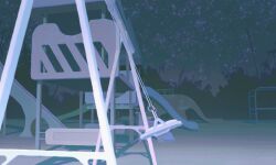 animated animated_gif chinese_commentary commentary_request highres limited_palette looping_animation monkey_bars night night_sky no_humans original outdoors playground scenery shadow sky slide star_(sky) starry_sky surreal swing swing_set wujing_f