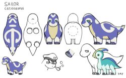 Rule 34 | black eyes, blue eyes, bubble, dinosaur, dinosaur king, hat, highres, parapara (dinosaur king), tail