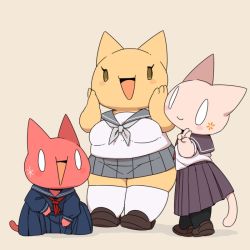 2channel 3girls artist_request cat character_request furry multiple_girls school_uniform shii