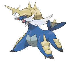 animal_focus artist_request fangs full_body gen_5_pokemon highres nintendo no_humans official_art open_mouth pokemon pokemon_(creature) pokemon_bw pokemon_focus red_eyes samurott shell solo third-party_source transparent_background