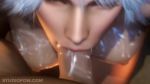 1boy 1girl 3d :&gt;= animated breasts christie_(doa) cum cum_in_mouth dead_or_alive fellatio hetero irrumatio looking_at_viewer medium_breasts nipples nude oral orgasm penis pov purple_eyes sex sound source_filmmaker_(medium) studiofow uncensored video white_hair