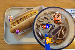 Rule 34 | 2boys, big nose, blonde hair, blue eyes, blue gloves, blue pikmin, blue skin, brown hair, climbing, colored skin, crying, crying with eyes open, cup, drinking glass, drinking straw, from above, gloves, helmet, highres, hot dog, hug, ice, ice cube, in container, in cup, leaf, looking at another, louie (pikmin), mini person, miniboy, multiple boys, nintendo, no mouth, olimar, open mouth, partially submerged, photo background, pikmin (creature), pikmin (series), pikmin 2, pointy ears, pointy nose, purple hair, purple pikmin, purple skin, radio antenna, red eyes, red gloves, red pikmin, red skin, ripples, scared, short hair, soda, solid circle eyes, space helmet, spacesuit, standing, sweat, table, teardrop, tears, tray, triangle mouth, very short hair, white pikmin, white skin, yellow eyes, yellow pikmin, yellow skin, yu pikmin