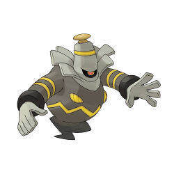 black_sclera closed_mouth colored_sclera dusknoir full_body gen_4_pokemon ghost_tail nintendo no_humans official_art one-eyed pokemon pokemon_(creature) pokemon_dppt pokemon_focus red_pupils simple_background solo stomach_mouth sugimori_ken third-party_source white_background yellow_eyes