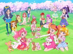 10s 6+girls :d :t ^_^ akagi_towa amanogawa_kirara arisugawa_himari aroma_(go!_princess_precure) artist_request asahina_mirai bird blonde_hair blue_eyes blue_hair blue_thighhighs bow braid brown_eyes brown_hair closed_eyes cupcake detached_sleeves dog dress eating food food-themed_hair_ornament go!_princess_precure green_eyes green_hair ha-chan_(mahou_girls_precure!) hair_bow hair_ornament half_updo hanami_kotoha haruno_haruka highres izayoi_liko kaidou_minami kenjou_akira kirakira_precure_a_la_mode kotozume_yukari mahou_girls_precure! mofurun_(mahou_girls_precure!) multiple_girls official_art open_mouth pekorin_(precure) petals picnic pink_eyes pink_hair ponytail precure precure_all_stars precure_dream_stars precure_dream_stars! puff_(go!_princess_precure) purple_eyes purple_hair red_hair sakura_(precure) seiza shorts side_braid sitting skirt smile squatting strawberry_hair_ornament stuffed_animal stuffed_toy tategami_aoi teddy_bear thighhighs tree twin_braids twintails usami_ichika