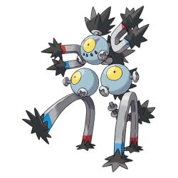 artist_request full_body magnet nintendo official_art one-eyed pokemon pokemon_(creature) pokemon_focus pokemon_sv sandy_shocks screw third-party_source transparent_background yellow_eyes