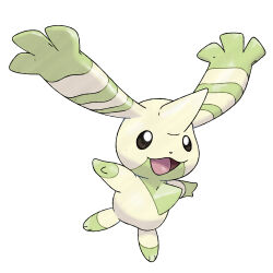 absurdres black_eyes digimon el_poyomon fakemon highres horns nintendo open_mouth pokemon pokemon_(creature) simple_background terriermon white_background