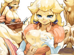 1boy 1girl aftersex anus ass ass_grab back blonde_hair blouse blue_eyes breasts censored cum cum_in_mouth cum_in_pussy cum_on_body cum_on_breasts cum_on_hair cum_on_upper_body cumdrip dress earrings elbow_gloves facial from_behind gloves grabbing_another&#039;s_breast groping hetero jewelry koki_(ryoushikiha) large_breasts long_hair mario_(series) nintendo nipples open_clothes open_shirt penis princess_peach puffy_nipples pussy saliva sequential sex shirt spread_legs super_mario_bros._1 tongue tongue_out torogao uncensored unfinished vaginal yoshi