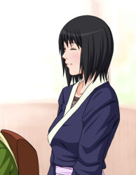 Rule 34 | 2girls, black hair, blush, female focus, indoors, japanese clothes, multiple girls, naruto, naruto (series), shizune (naruto), short hair, smile, solo, standing, tk (tk&#039;s level4), tsunade (naruto), window