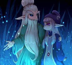 anime_coloring blue_background capcom elf ezlo fantasy fireflies glowing lavleyart mage_staff minish mouse_(animal) nintendo non-web_source old old_man pointy_ears self-upload the_legend_of_zelda the_legend_of_zelda:_the_minish_cap the_sorcerer&#039;s_apprentice vaati vaati_(minish) wizard