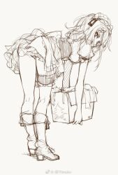 1girl artist_request expressionless izayoi_sakuya looking_at_viewer looking_back sketch source_request tagme touhou