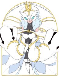 Rule 34 | belt, covered eyes, crown, digimon, digimon (creature), long hair, mask, rafflesimon