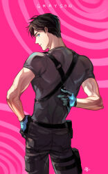 1boy artist_name back dick_grayson gloves highres superhero_costume tagme