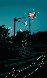 animal animated animated_gif cloak floating flying fox ghost looping_animation original outdoors ph4_18c photo_background road sky standing