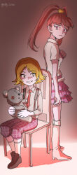 amano_nene_(digimon_xros_wars) amano_yuu_(digimon) chair digimon digimon_xros_wars stuffed_animal stuffed_toy tagme teddy_bear