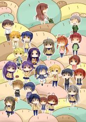 Rule 34 | 00s, 6+boys, 6+girls, absurdres, botan (clannad), chibi, clannad, dango daikazoku, everyone, fujibayashi kyou, fujibayashi ryou, furukawa akio, furukawa nagisa, furukawa sanae, garbage doll, girl from the illusionary world, highres, hiiragi kappei, ibuki fuuko, ibuki kouko, ichinose kotomi, kanako, kanako (clannad), koumura toshio, mishima tomo, miyazawa yukine, multiple boys, multiple girls, okazaki naoyuki, okazaki tomoya, okazaki ushio, pantyhose, sagara misae, sakagami takafumi, sakagami tomoyo, shima katsuki, siblings, sisters, sunohara mei, sunohara youhei, tomoyo after, twins, ura (ura-tennislove), yoshino yuusuke