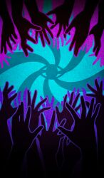 akitaken_(non_faciem) aqua_background commentary eye_symbol fate/grand_order fate_(series) official_art outline pink_outline purple_outline reaching swirl third-party_source too_many_hands vignetting