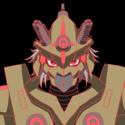 Rule 34 | appmon, armor, blue eyes, bootmon, digimon, full armor, highres, simple background, solo, white hair