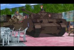 3d akiyama_yukari amusement_park animated battle destruction girls_und_panzer military military_vehicle motor_vehicle nishizumi_maho nishizumi_miho pov shimada_arisu short_hair sound tagme tank video