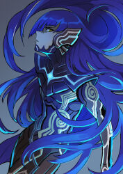 Rule 34 | blue hair, highres, long hair, nahobino, protagonist (smtv), shin megami tensei, shin megami tensei v, very long hair, yellow eyes