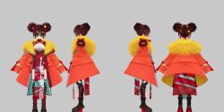 1girl 3d absurdres artist_request belt black_belt black_boots boots breasts brown_hair brown_skirt china_dress chinese_clothes clothes_writing coat double_bun dress earrings finger_cots flower framed_breasts full_body fur-trimmed_coat fur_trim gold_necklace hair_between_eyes hair_bun hair_flower hair_ornament highres hololive jewelry long_sleeves looking_at_viewer mechanical_hands mechanical_legs miniskirt multiple_belts multiple_views necklace official_alternate_costume official_alternate_hairstyle official_art open_clothes open_coat orange_coat pelvic_curtain pleated_skirt quilted_clothes red_dress reference_sheet roboco-san roboco-san_(oriental-style_battle) round_eyewear second-party_source simple_background skirt solo standing sunglasses tachi-e tassel turnaround virtual_youtuber yellow_eyes