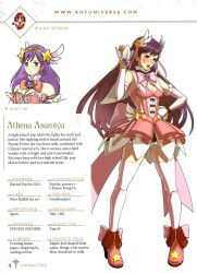 1girl asamiya_athena bow dress earrings female_focus gloves gold heart heel_up highres jewelry long_hair pale_skin purple_eyes purple_hair shoes skirt snk_heroines:_tag_team_frenzy socks standing star_(symbol) the_king_of_fighters