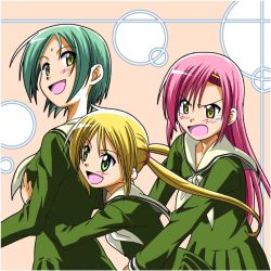 Rule 34 | bad id, blonde hair, cosplay, facial mark, forehead mark, green eyes, green hair, groping, hasekura rei, hasekura rei (cosplay), hayate no gotoku!, hug, itou shizuka, katsura hinagiku, katsura yukiji, kugimiya rie, long hair, maria-sama ga miteru, matsudaira touko, matsudaira touko (cosplay), nabatame hitomi, parody, pink hair, sanzen&#039;in nagi, school uniform, segawa haruna, voice actor connection, serafuku, short hair, siblings, sisters, tears, torii eriko, torii eriko (cosplay), twintails, yellow eyes