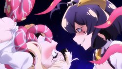 6+girls akoya_matama anemo_nemo animated anime_screenshot araga_kiwi ass beach between_buttocks black_nails blonde_hair blue_dress blue_eyes blue_gloves blue_hair blue_thighhighs blush boots breasts brown_hair butt_crack coat double_bun dress earrings elbow_gloves fellatio frilled_dress frilled_skirt frills gloves green_coat green_hat green_thighhighs hair_between_eyes hair_bun hanabishi_haruka hat highres hiiragi_utena hood horns irrumatio jewelry large_breasts leberblume leoparde_(mahou_shoujo_ni_akogarete) loco_musica long_hair magia_baiser magia_magenta magia_sulfur magical_girl mahou_shoujo_ni_akogarete medium_breasts military_hat multicolored_hair multiple_girls nail_polish octopus open_mouth oral panties pink_dress pink_gloves pink_skirt pink_thighhighs purple_hair rape red_eyes restrained sand shirt skirt sound star-shaped_pupils star_(symbol) star_earrings streaked_hair subtitled symbol-shaped_pupils tagme tearing_up tenkawa_kaoruko tentacles thigh_boots thighhighs thighs tongue two_side_up underwear video white_hat white_panties white_shirt wings yellow_dress yellow_eyes yellow_gloves yellow_skirt yellow_thighhighs