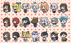 .live 6+girls aoi_ch. bacharu_(youtube) character_request chibi crossover dd dennou_shoujo_siro enogu fuji_aoi fujisaki_yua hairband highres hololive hoonie_(hoonie_friends) hoonie_friends horse_mask icetea iwamotochou_geinousha kaguya_luna kemomimi_oukoku_kokuei_housou kikuru_(vtuber) kizuna_ai kizuna_ai_(1st_costume) kizuna_ai_inc. mask mikoko_(kemomimi_oukoku_kokuei_housou) mirai_akari mirai_akari_project multiple_crossover multiple_girls nora_cat nora_cat_channel pink_hairband the_moon_studio tokino_sora umakoshi_kentarou umakoshi_kentarou_channel ume_(noraneko) virtual_youtuber weathernews weatheroid