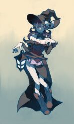 1girl alternate_costume boots female_corrin_(fire_emblem) cosplay detached_collar fire_emblem fire_emblem_fates fold-over_boots grey_hair halloween halloween_costume hat highres knee_boots lantern leather leather_boots nintendo pointy_ears red_eyes stevensresolve witch witch_(fire_emblem_fates) witch_hat