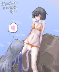 2girls bikini cunnilingus long_tongue lowleg lowleg_bikini multiple_girls oral short_hair swimsuit tagme tongue yuri