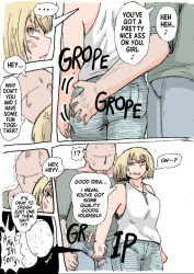 1boy 1girl anger_vein ball_busting grabbing_another&#039;s_ass groping squeezing_testicles testicles x-ray