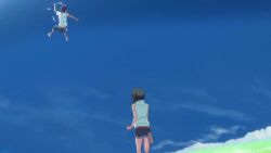 amano_hina_(tenki_no_ko) amv animated anime_screenshot audible_music black_hair city earth_(planet) falling morishima_hodaka_(tenki_no_ko) music music_video outdoors planet short_hair sky sound spoilers tagme tenki_no_ko video