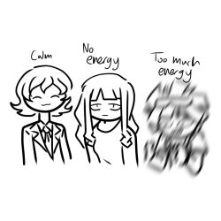 1girl 2boys amanokawa_hiro beta_design digimon digimon_ghost_game higashimitarai_kiyoshiro highres long_hair meme monochrome multiple_boys short_hair tsukiyono_ruli