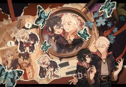 Rule 34 | !, ?, black hair, book, bug, butterfly, closed eyes, father and daughter, female morgan (fire emblem), fire emblem, fire emblem awakening, flower, grey eyes, highres, holding, holding book, hug, insect, magnifying glass, male robin (fire emblem), nintendo, ra sunflower, smile, white hair