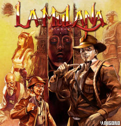 1girl 3boys elder_xelpud junny la_mulana lemuria_kosugi mulbruk multiple_boys shorn_kosugi