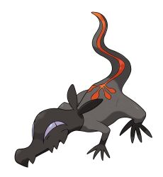 animal_focus closed_mouth full_body gen_7_pokemon highres lizard nintendo no_humans official_art oomura_yuusuke pokemon pokemon_(creature) pokemon_focus pokemon_sm salandit solo third-party_source transparent_background