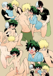 3boys all_fours anal armpits ass bad_tag bakudeku bakugou_katsuki bite_mark biting blonde_hair blue_eye blush boku_no_hero_academia bones_(company) brown_eye feet fellatio freckles gay green_eyes green_hair group_sex hug kiss legs male midoriya_izuku multiple_boys muscular muscular_male nude oral red_eyes red_hair sex shota shounen_jump shouto_todoroki shy spread_legs tagme threesome tododeku todoroki_shouto white_hair yaoi