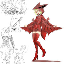 4girls barugon barugon_(cosplay) blonde_hair boots breasts cape cleavage cleavage_cutout clothing_cutout cosplay daiei_film daiei_motion_picture destruction eating fins fish_tail food gamera:_guardian_of_the_universe gamera_(series) gamera_vs._barugon green_hair gyaos gyaos_(cosplay) happy high_heel_boots high_heels hood hoodie horns japanese_text kaiju monster monster_girl multicolored_hair multiple_girls okamura_(okamura086) personification real_world_location red_eyes ribbon shadow siblings single_horn sisters sitting skirt slit_pupils small_breasts smile speech_bubble super_gyaos tail tokyo_tower tongue tongue_out translation_request two-tone_hair winged_arms wings