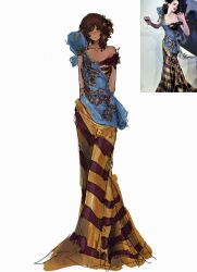 1girl alternate_costume bare_shoulders berry blue_sash brown_eyes brown_hair closed_mouth dark-skinned_female dark_skin dress full_body hair_ornament herbbbbby highres leaf_hair_ornament limbus_company looking_at_viewer outis_(project_moon) project_moon reference_inset sash short_hair simple_background sleeveless solo standing white_background yellow_dress