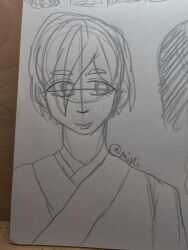 Rule 34 | femboy, genderswap, genderswap (ftm), isekai shikkaku, japanese clothes, kimono, paper, pencil, sacchan (isekai shikkaku)