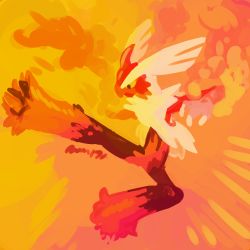 blaziken commentary creature english_commentary fire full_body furry gen_3_pokemon jumping kicking mega_blaziken mega_pokemon nintendo pokemon pokemon_(creature) rubin signature solo