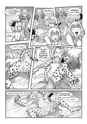 1futa 1girl absurdres anal anus ass blush breasts bukkake cheetah_ears cheetah_girl cheetah_tail cum cum_in_ass cum_in_pussy drill_hair english_text furry furry_female futa_with_female futanari haibuchi_ena highres hyena_ears hyena_girl killing_bites medium_breasts nakanishi_eruza nipples nude pussy pussy_juice rabarsel sex spread_legs testicles twin_drills vaginal