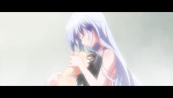 1boy 1girl absurdres animated bare_shoulders black_eyes black_hair breasts brother_and_sister closed_eyes deep_kiss fog french_kiss grisaia_(series) grisaia_no_kajitsu highres incest indoors kazami_kazuki kazami_yuuji kiss licking_tongues long_hair nude open_mouth purple_hair saliva saliva_trail short_hair siblings sitting small_breasts sound tagme teeth tongue tongue_out very_long_hair video
