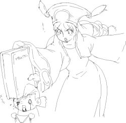 angry blood book caught character_request chop final_fantasy final_fantasy_tactics hat monochrome nezunezu open_mouth orator_(fft) panties simple_background sketch translation_request underwear