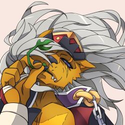 Rule 34 | 1boy, bancholeomon, chain, digimon, digimon (creature), looking at viewer, male focus, sharp teeth, solo, teeth
