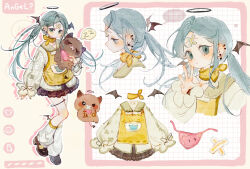 bad_tag bandaid grid holding miniskirt non-web_source past pleated sample_watermark skirt speech watermark wings